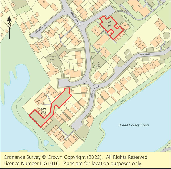Lot: 119 - PARCEL OF LAND WITH PLANNING FOR FOUR GARAGES AND FIVE BOLLARD PARKING SPACES -
